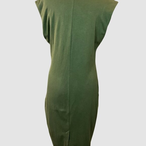 Banana Republic Waimea Olive Above-Knee Button-Front Sleeveless Knit Dress M NWT - Picture 5 of 9